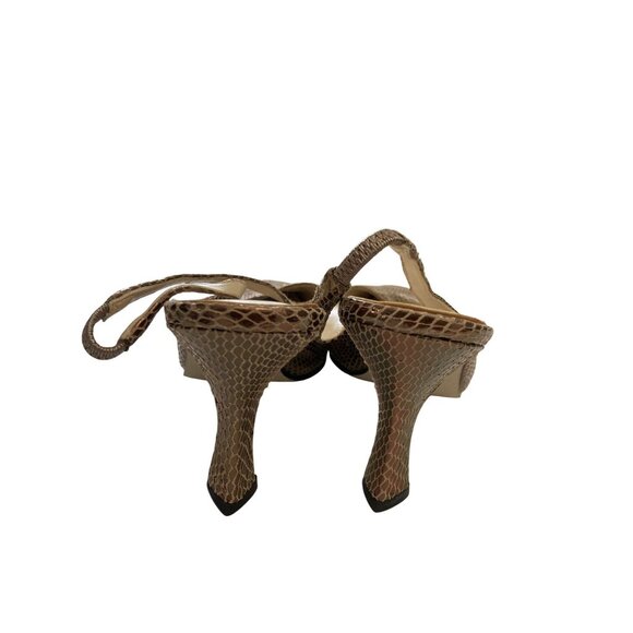 Karen Scott Womens size 6M Snakeskin Pattern Leather Slingback Heels - Picture 3 of 6